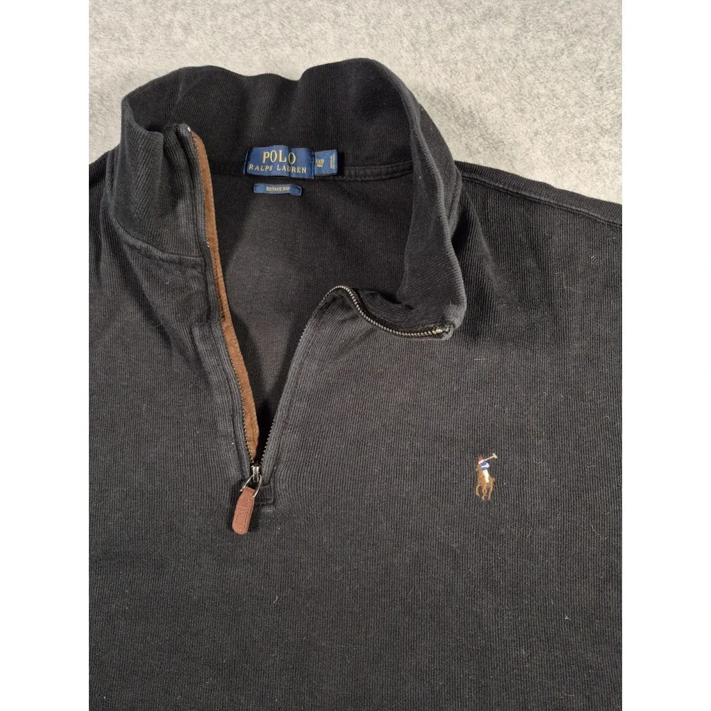 Polo Ralph Lauren Estate Rib Sweater Mens XLB 1/4 Zip Pullover Preppy Golf Pony